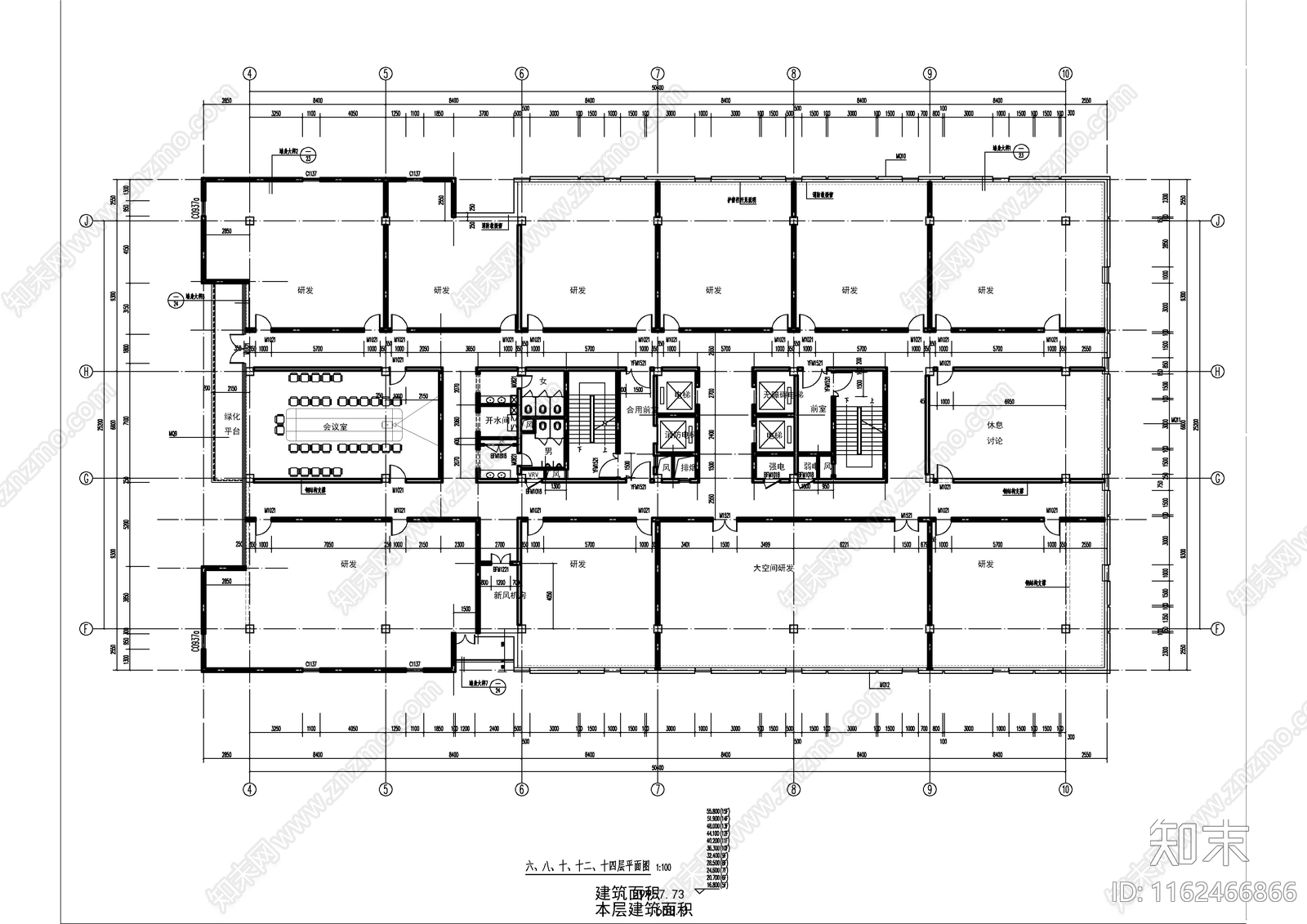 现代简约科创办公综合楼建cad施工图下载【ID:1162466866】