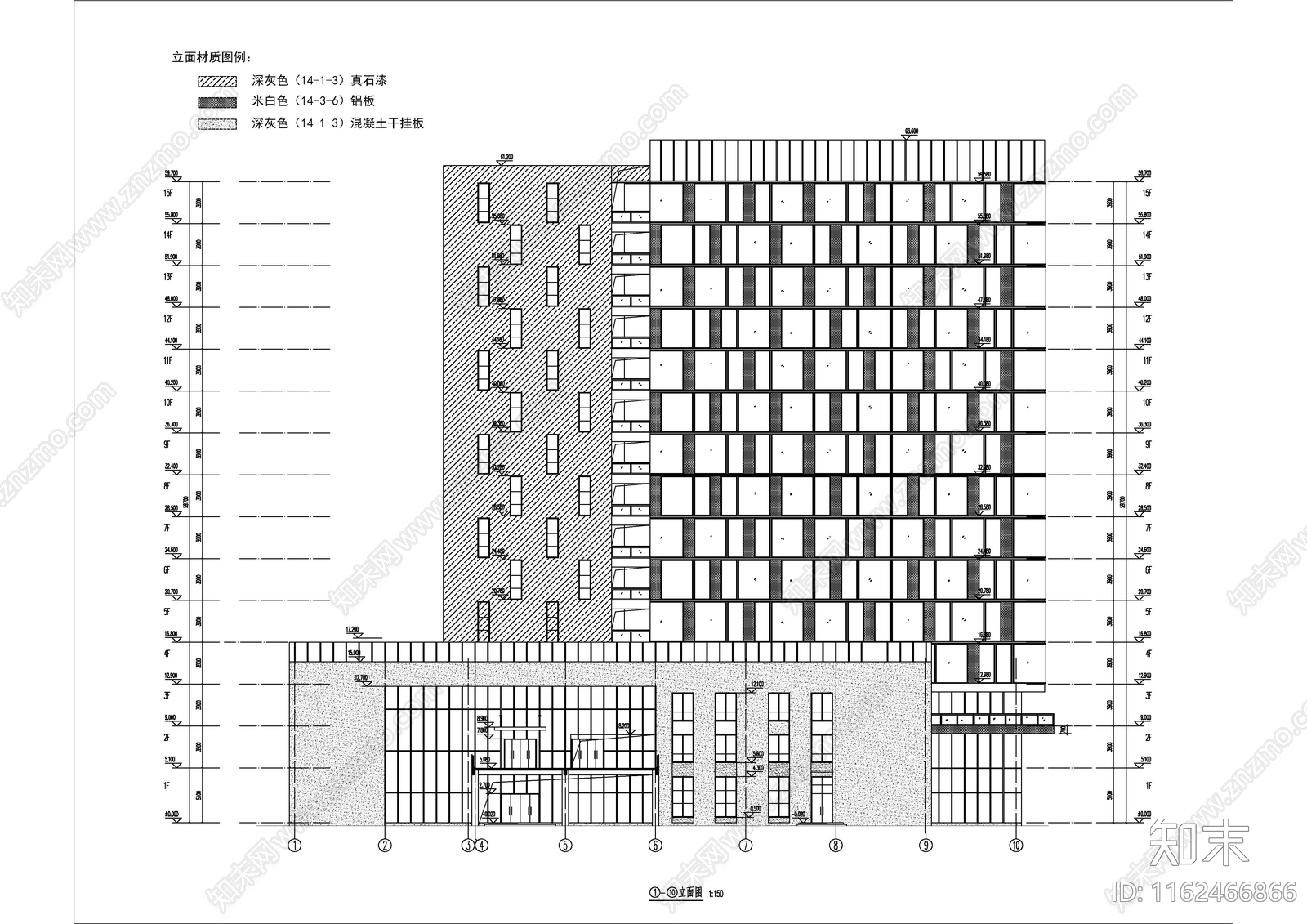 现代简约科创办公综合楼建cad施工图下载【ID:1162466866】