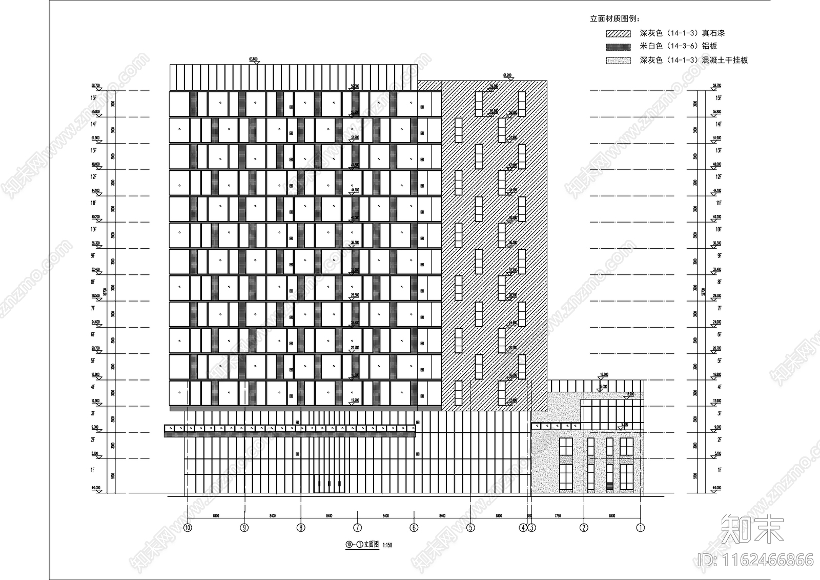 现代简约科创办公综合楼建cad施工图下载【ID:1162466866】