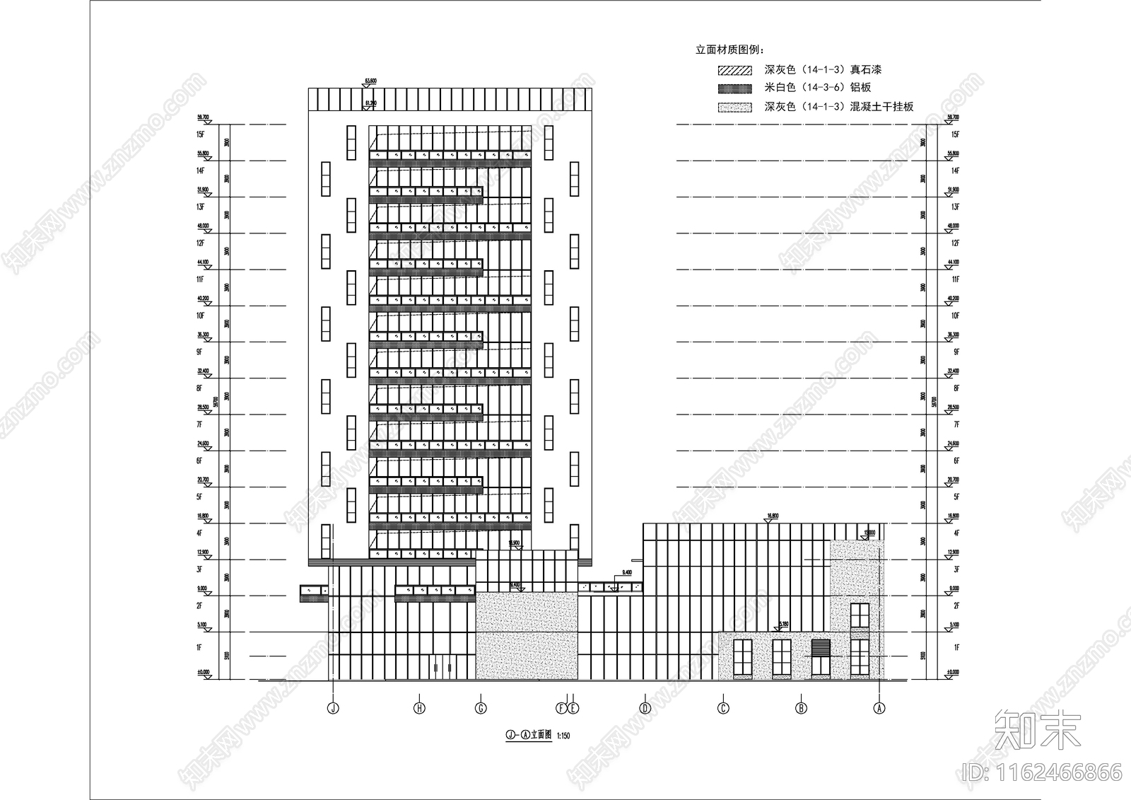 现代简约科创办公综合楼建cad施工图下载【ID:1162466866】