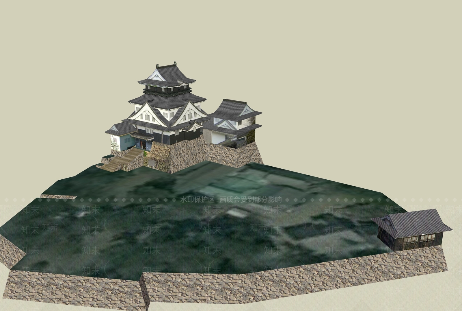 28日本古建筑城楼OkazakiSU模型下载【ID:1162467901】