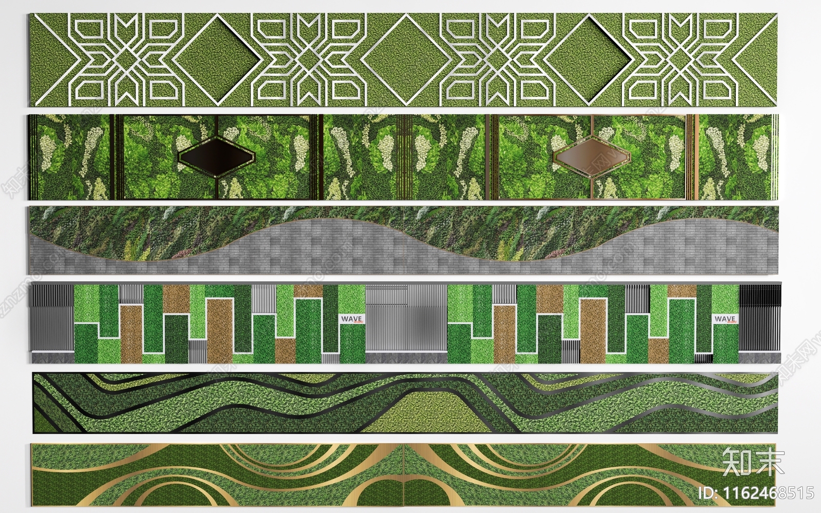 现代绿植墙3D模型下载【ID:1162468515】