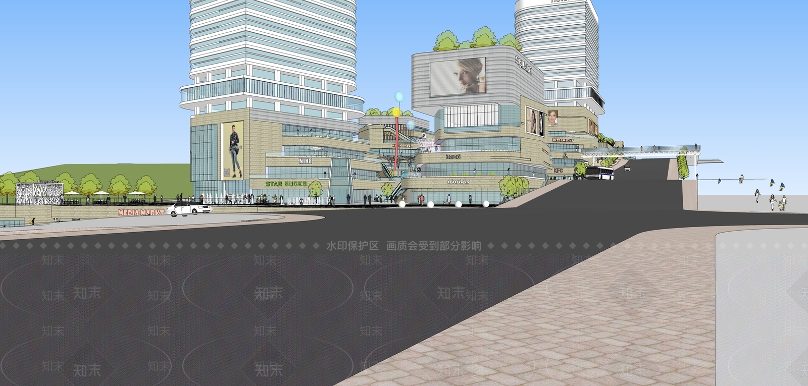 现代商业综合体SU模型下载【ID:1162470861】