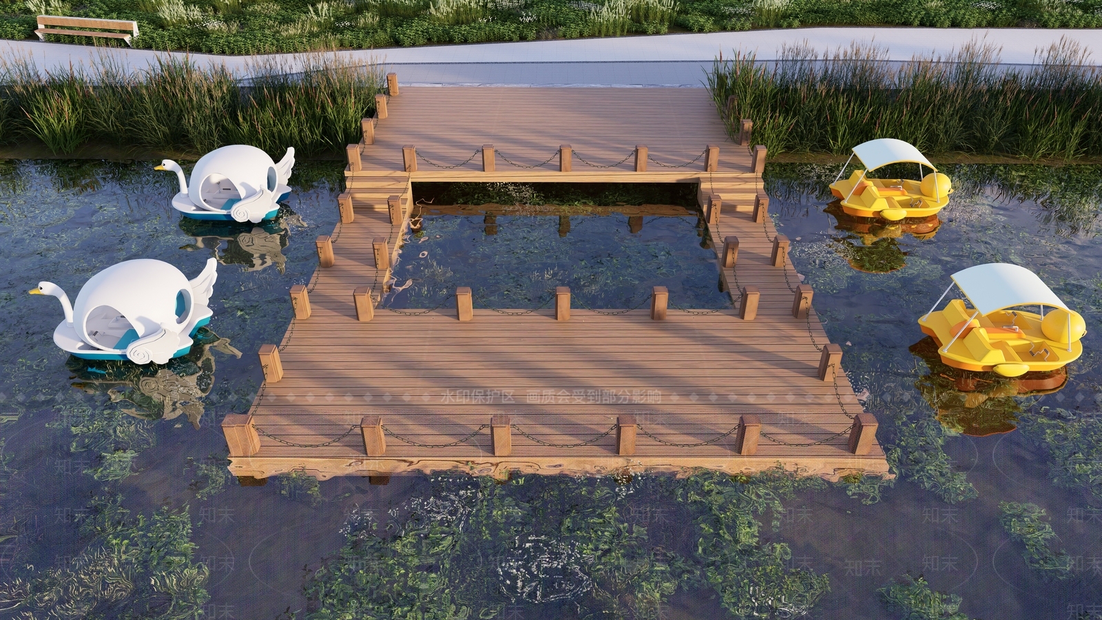 滨水码头SU模型下载【ID:1162474394】