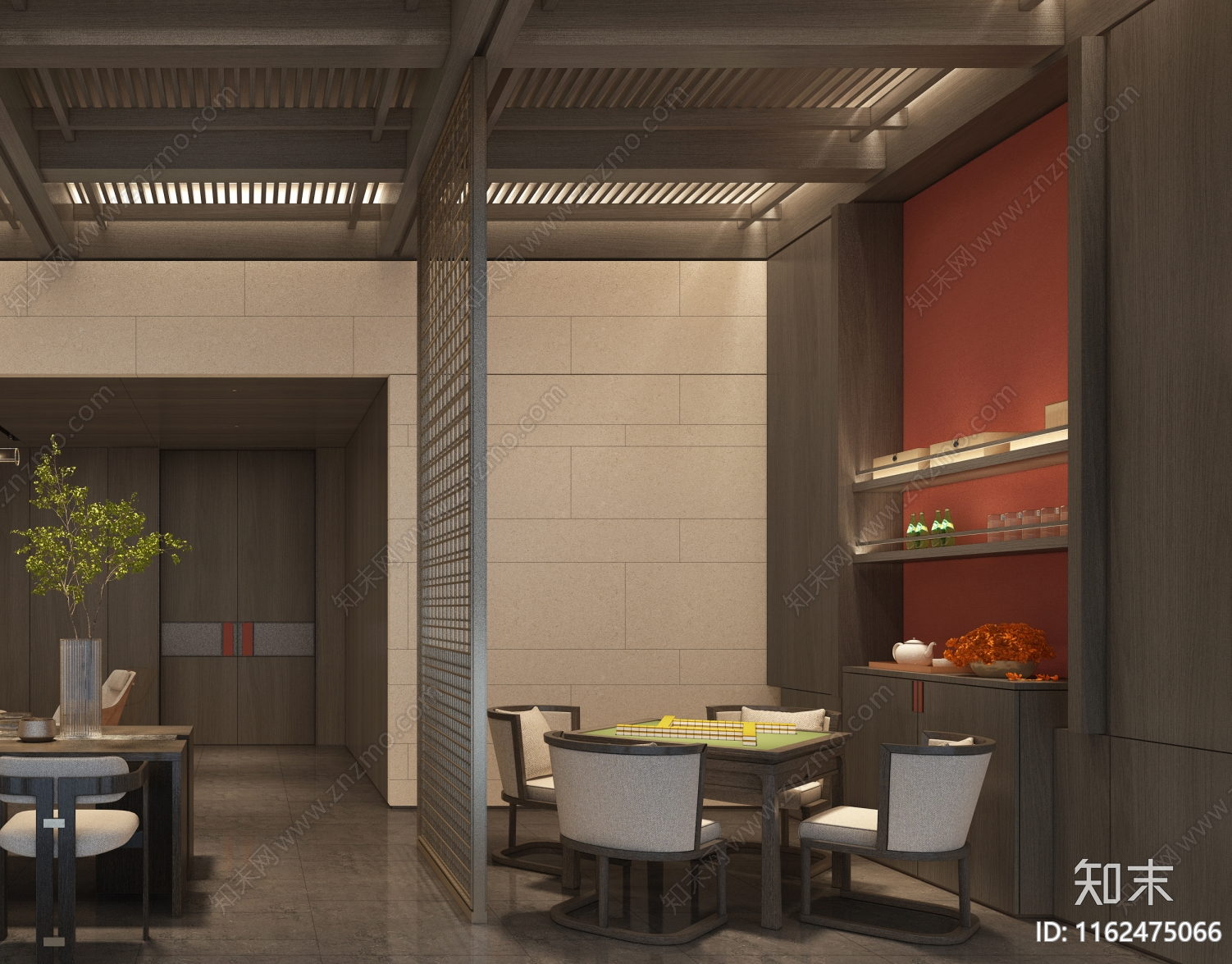 现代茶室金属隔断施工图下载【ID:1162475066】