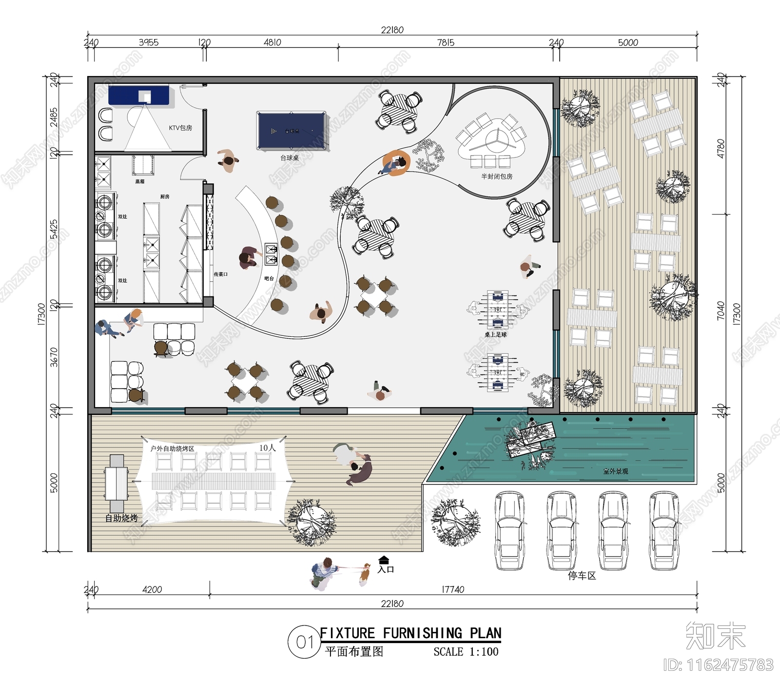 露营日咖夜酒平面布置图施工图下载【ID:1162475783】