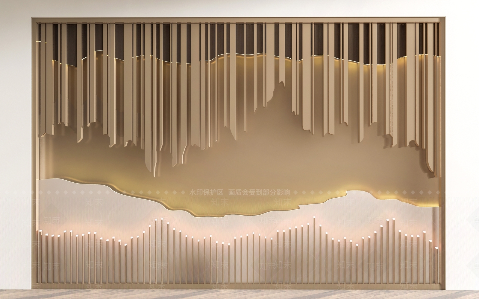 中式格栅隔断3D模型下载【ID:1162475668】