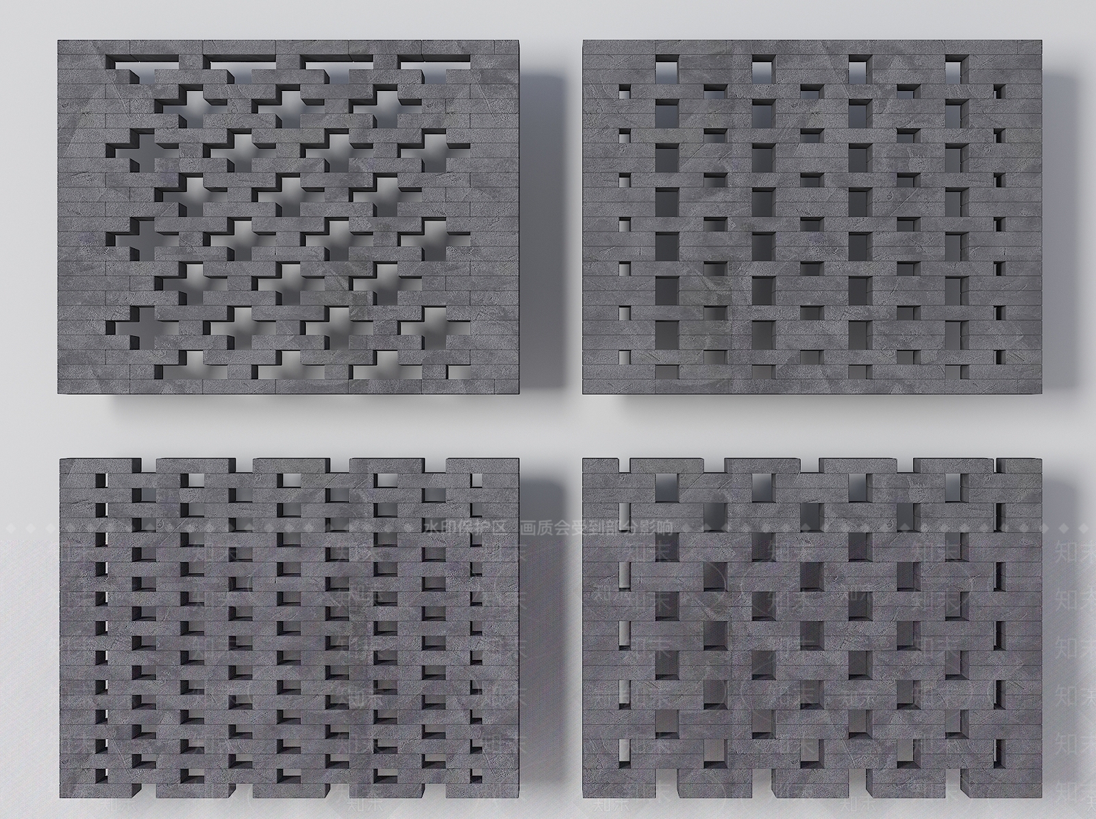 现代青砖隔断3D模型下载【ID:1162503542】