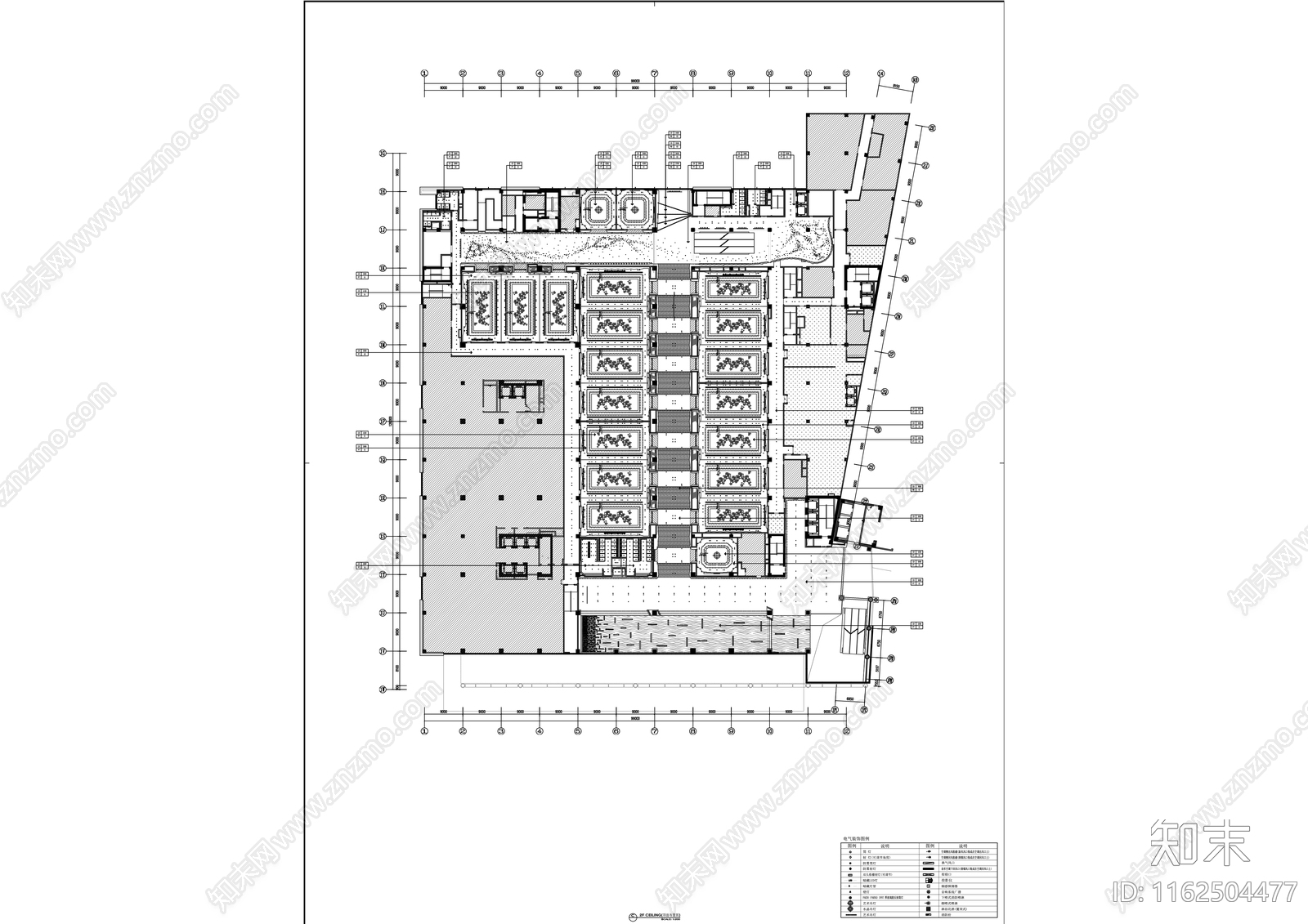 现代会议中心大型展厅室内精装修cad施工图下载【ID:1162504477】