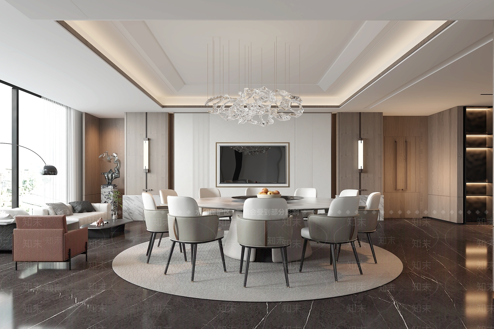 现代餐厅包间3D模型下载【ID:1162504507】