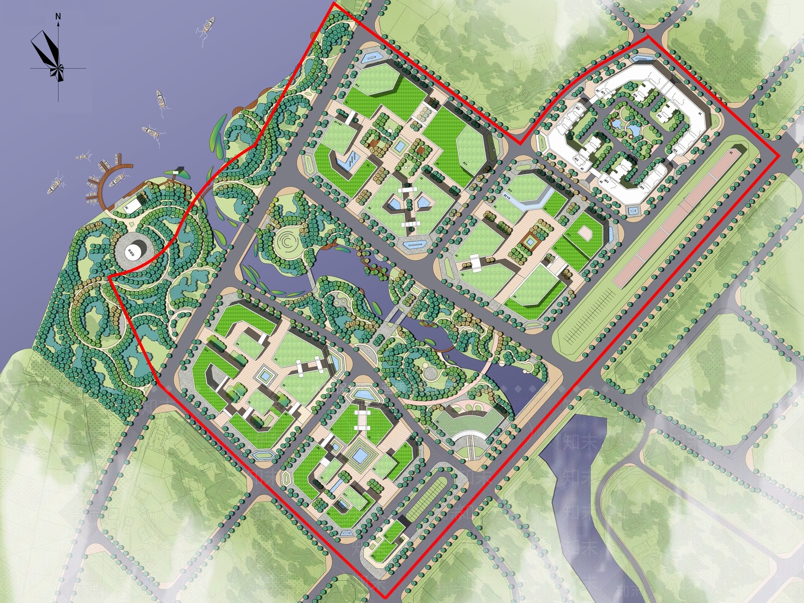现代城市规划SU模型下载【ID:1162505798】