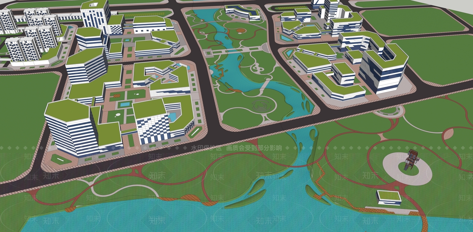现代城市规划SU模型下载【ID:1162505798】