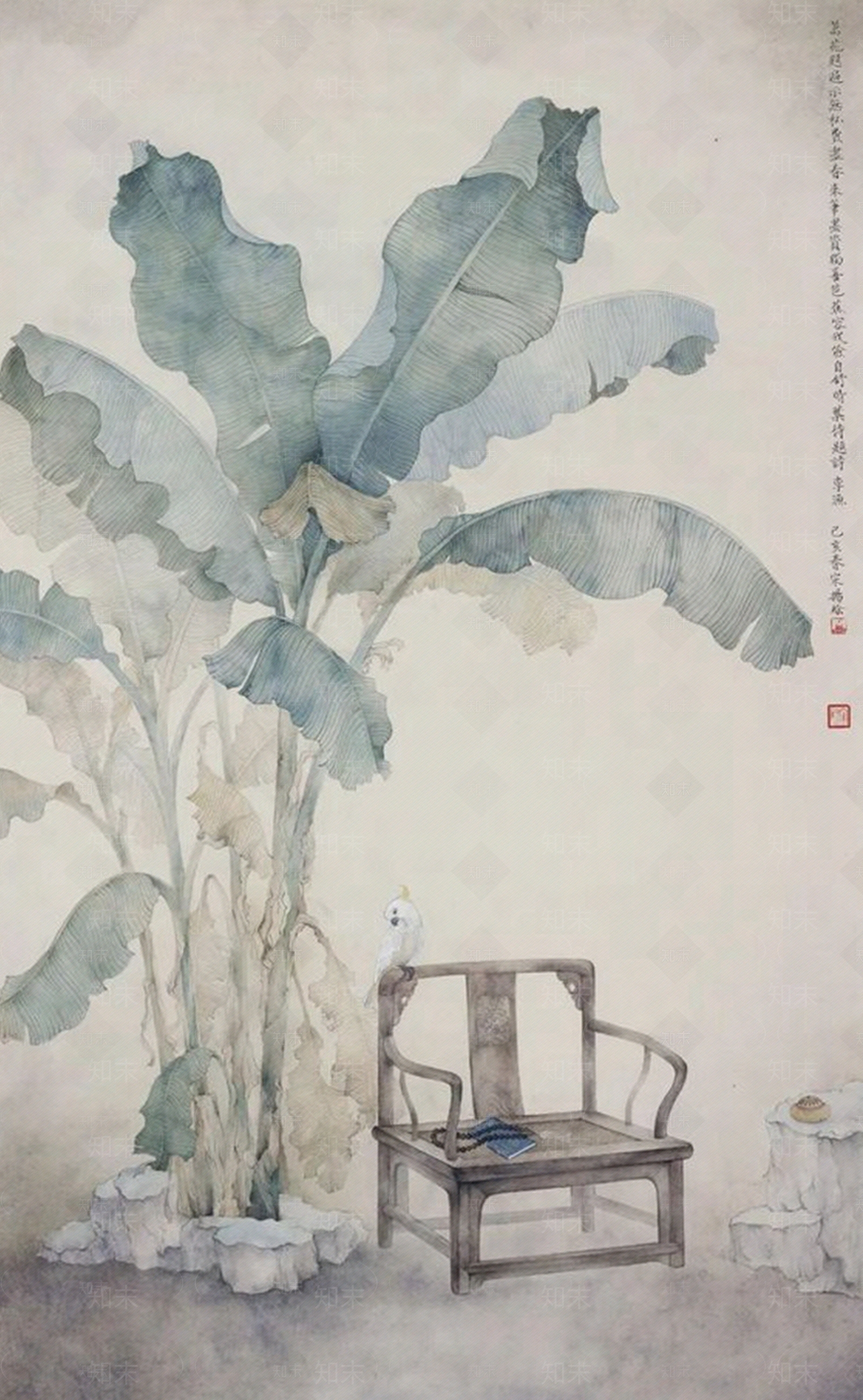 中式国画山水画挂画壁画禅意装饰画壁纸贴图下载【ID:1162510099】