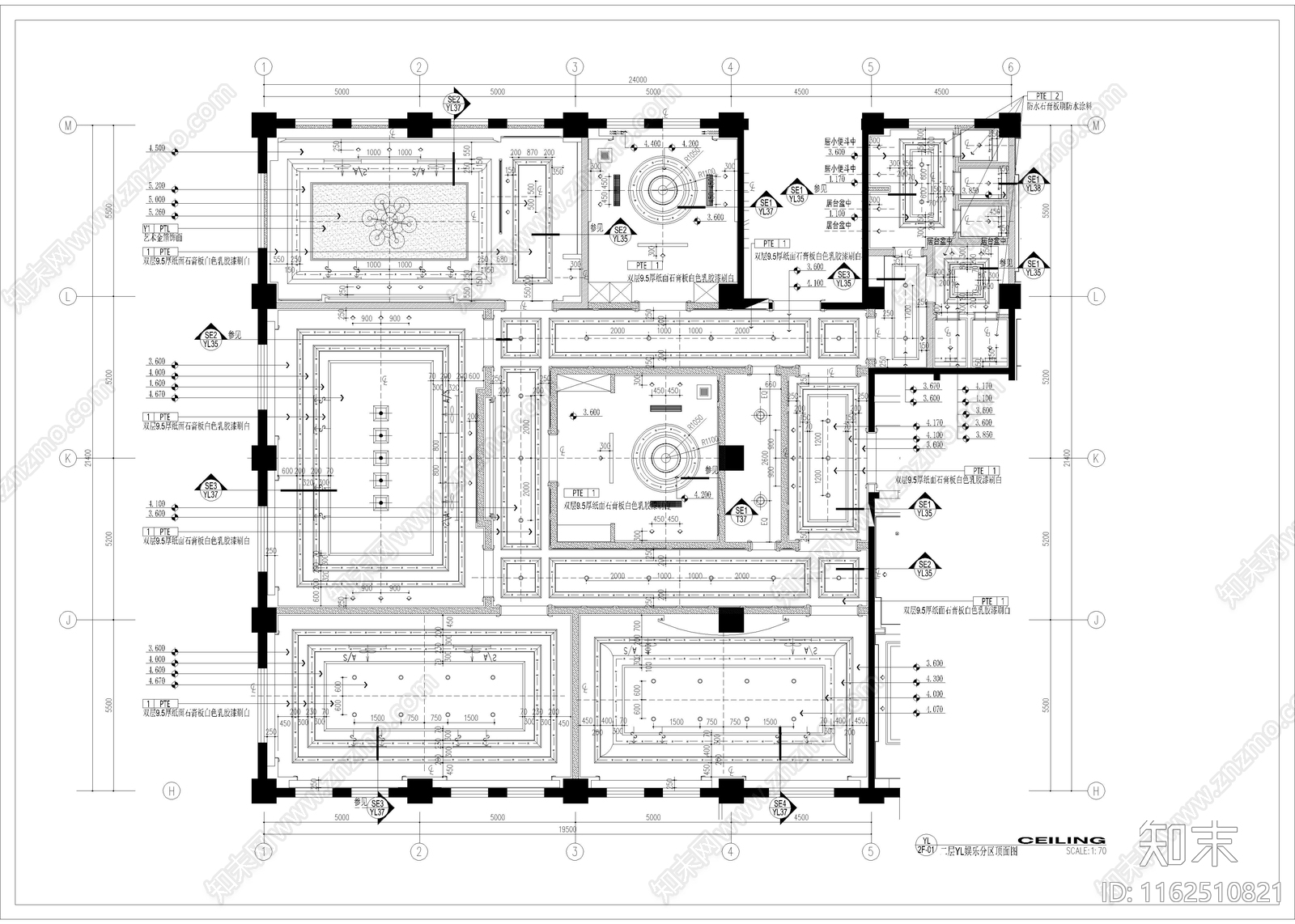 490㎡健身娱乐休闲会所cad施工图下载【ID:1162510821】