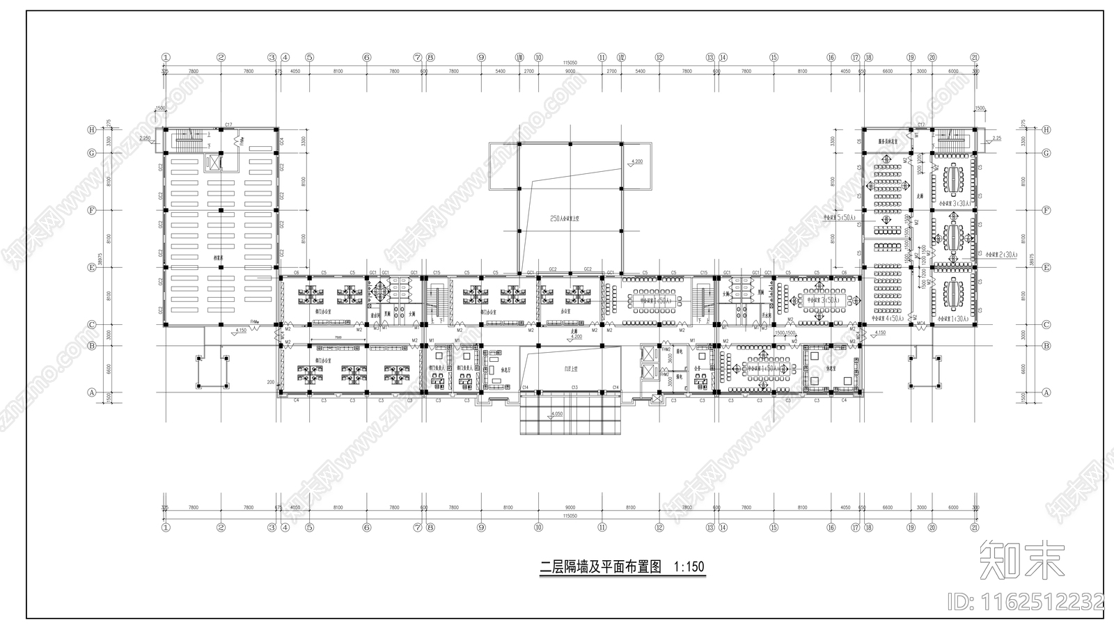 现代省级设计院工程办公楼cad施工图下载【ID:1162512232】