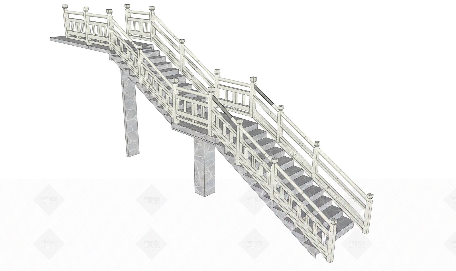 现代扶手楼梯SU模型下载【ID:1162512269】