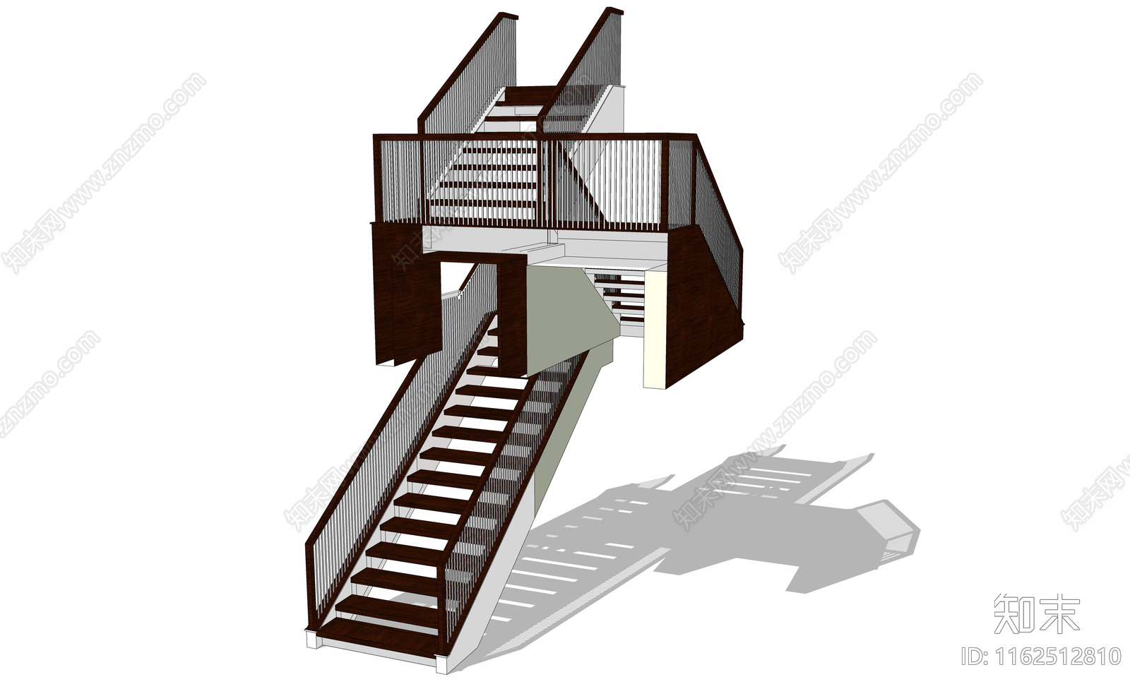 现代扶手楼梯SU模型下载【ID:1162512810】