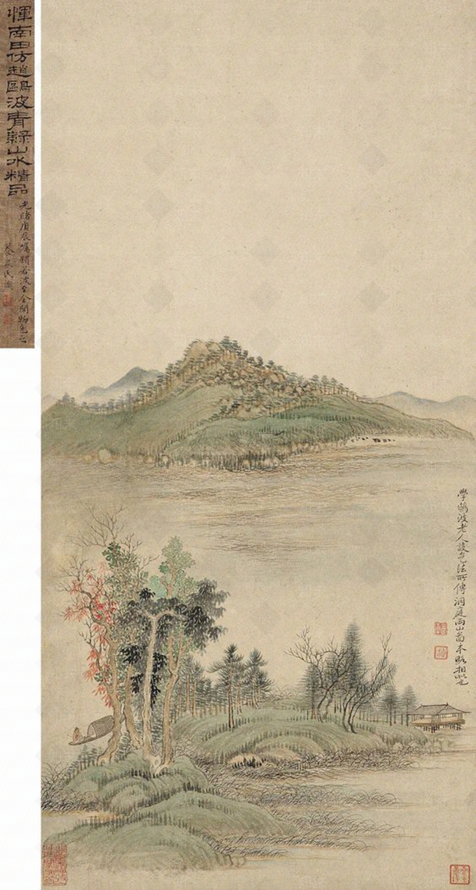 中式国画山水画挂画壁画禅意装饰画壁纸贴图下载【ID:1162515061】