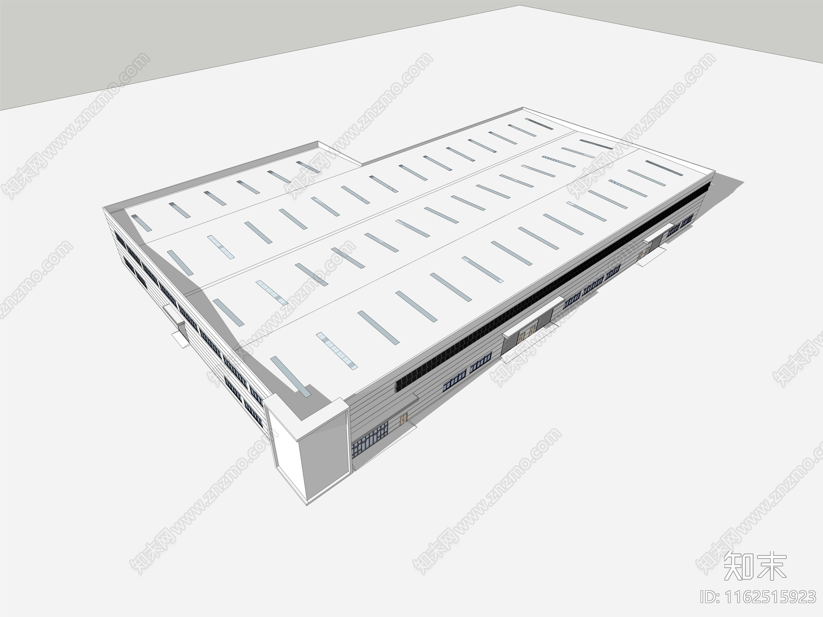 现代产业园厂房建筑SU模型下载【ID:1162515923】