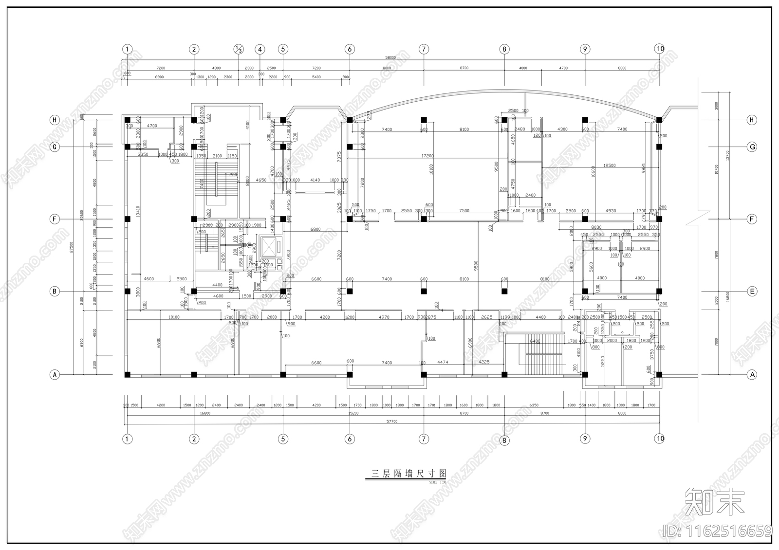 指挥中心办公空间装修图cad施工图下载【ID:1162516659】
