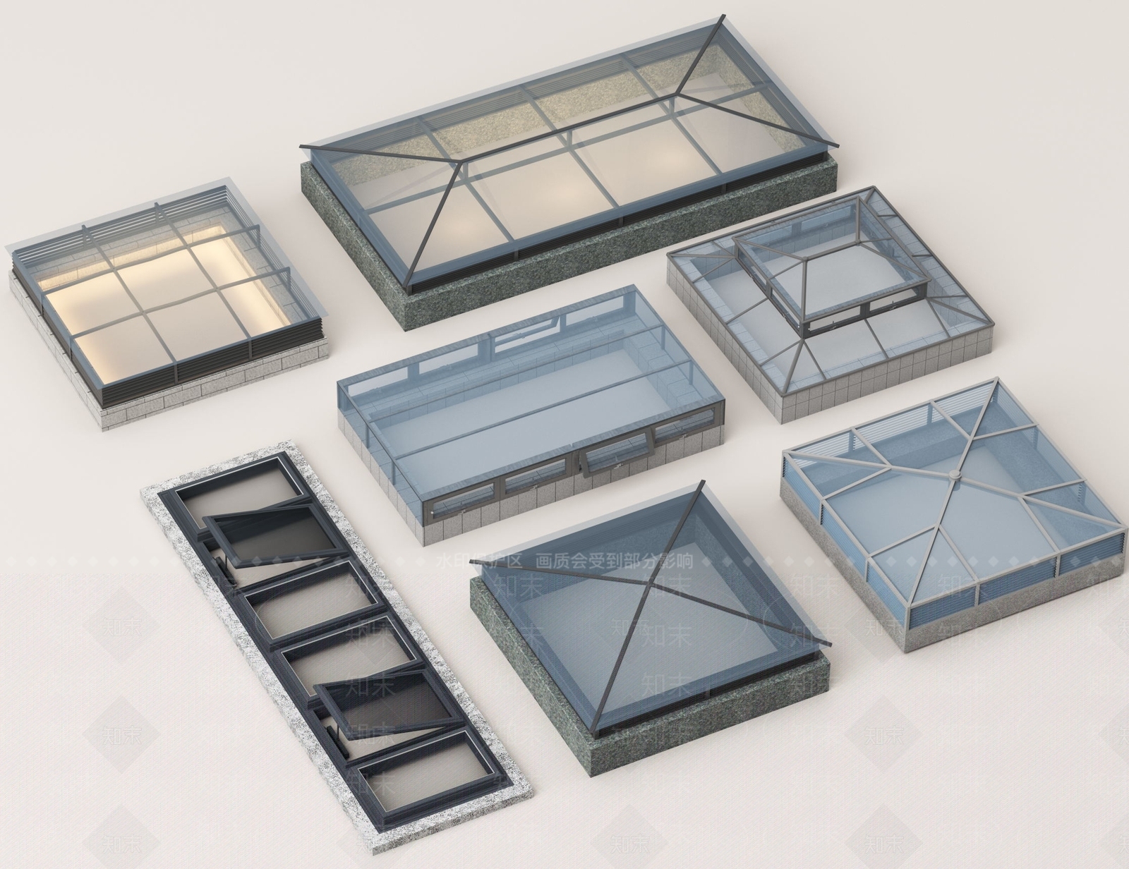 现代采光井SU模型下载【ID:1162518938】