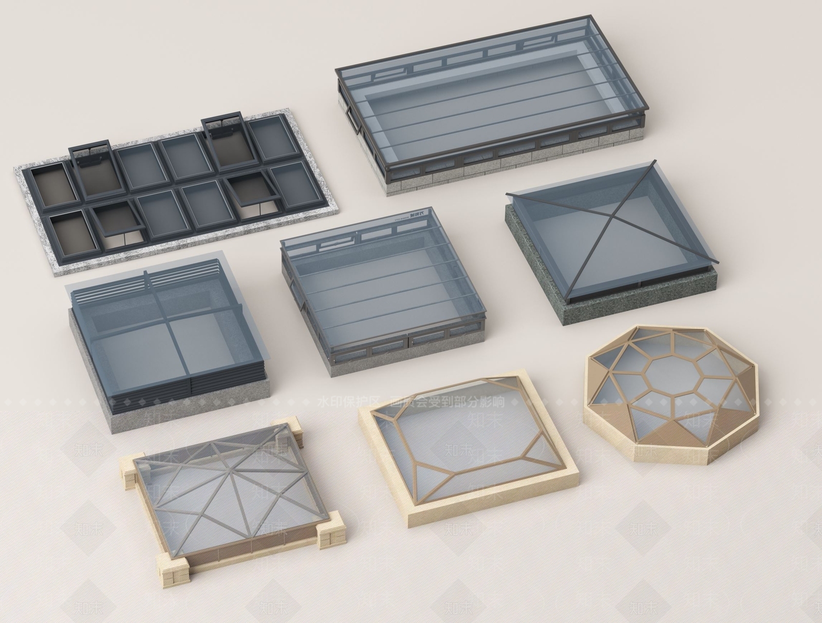 现代采光井SU模型下载【ID:1162519130】