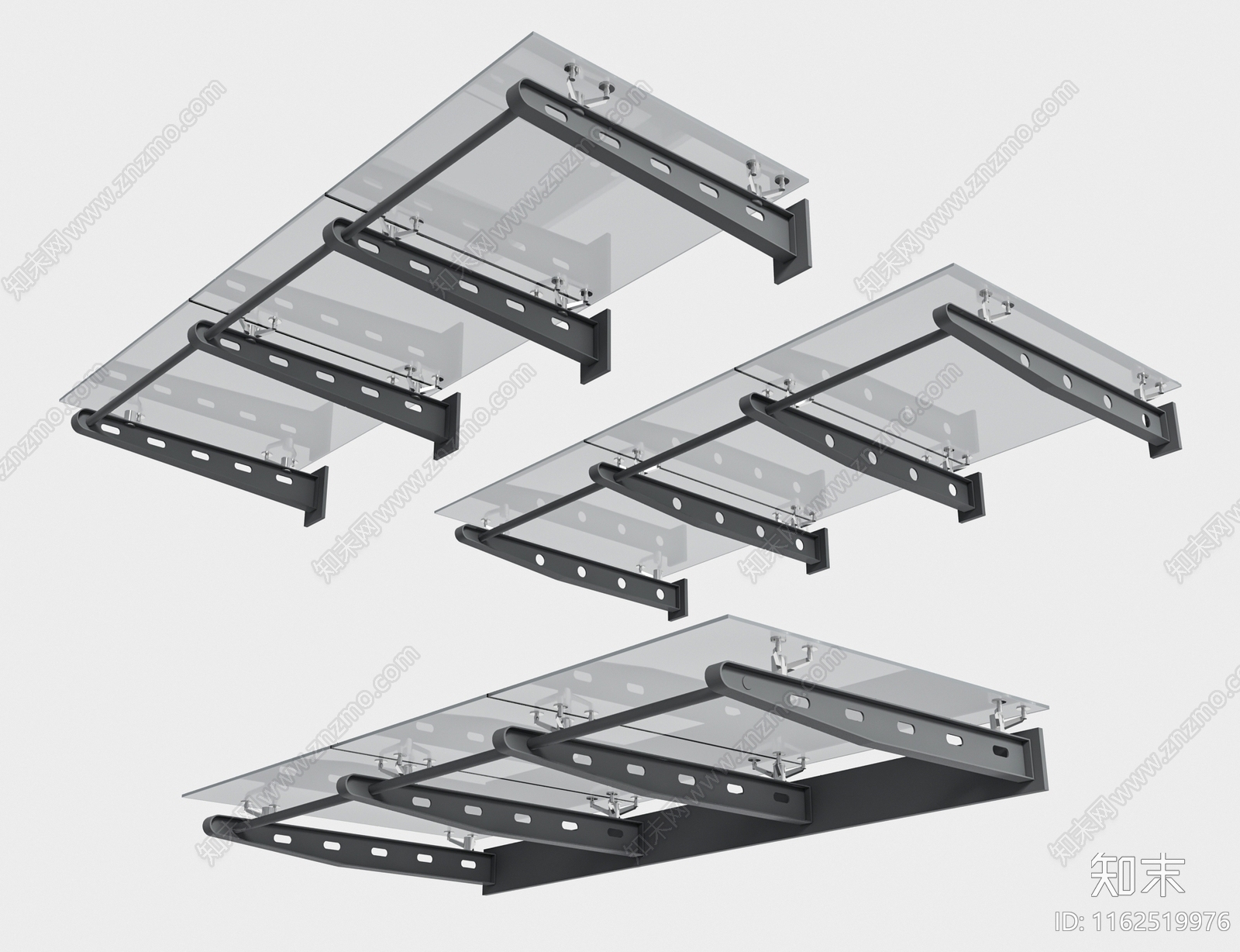 现代钢构雨棚3D模型下载【ID:1162519976】