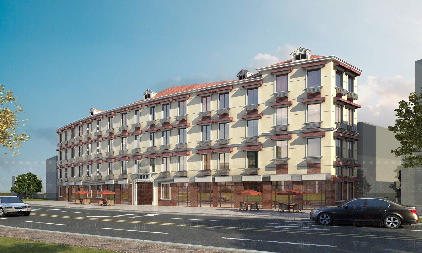 住宅沿街商业街景观3D模型下载【ID:1162522637】