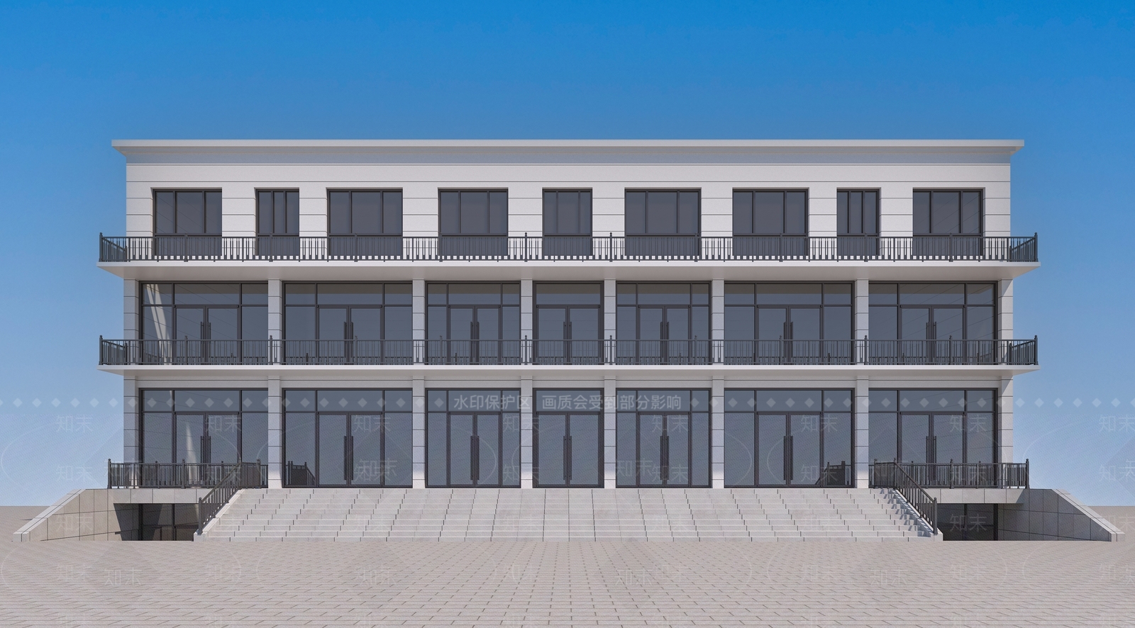 现代宿舍楼3D模型下载【ID:1162524451】