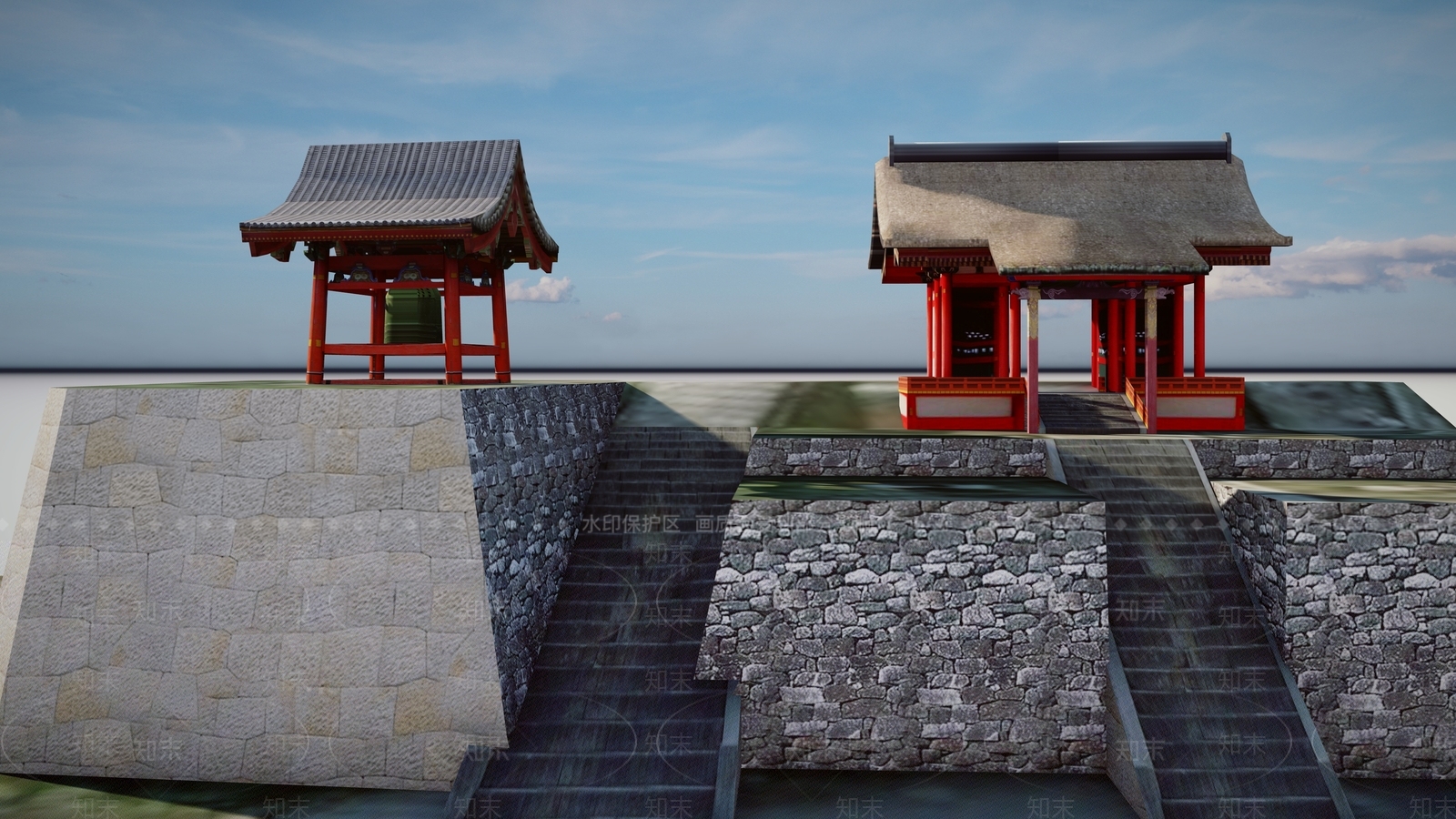 日本古建筑门头SU模型下载【ID:1162525374】