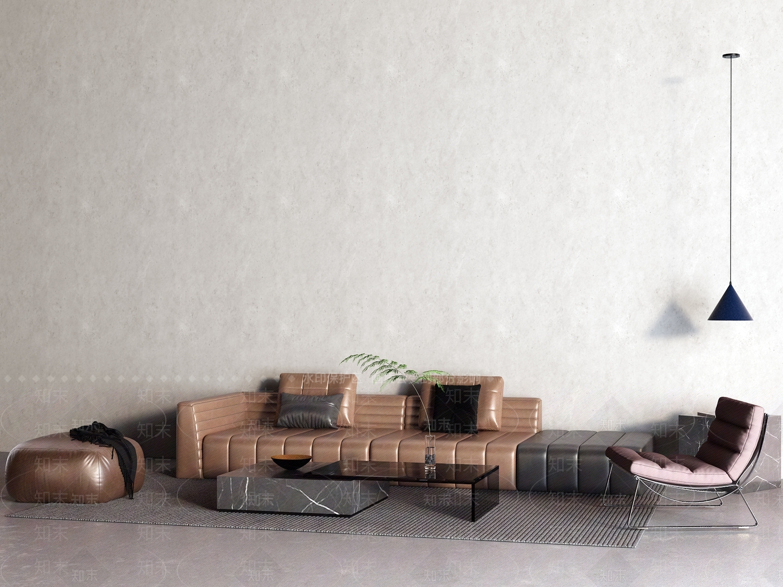现代皮革沙发3D模型下载【ID:1162531026】