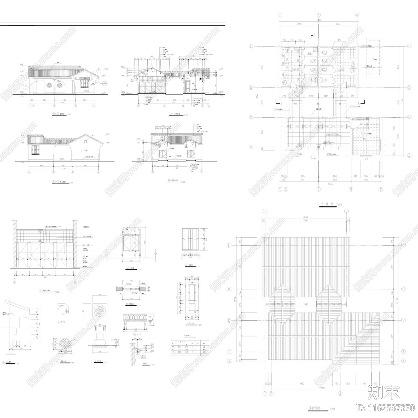 仿古厕所整套图纸施工图下载【ID:1162537370】