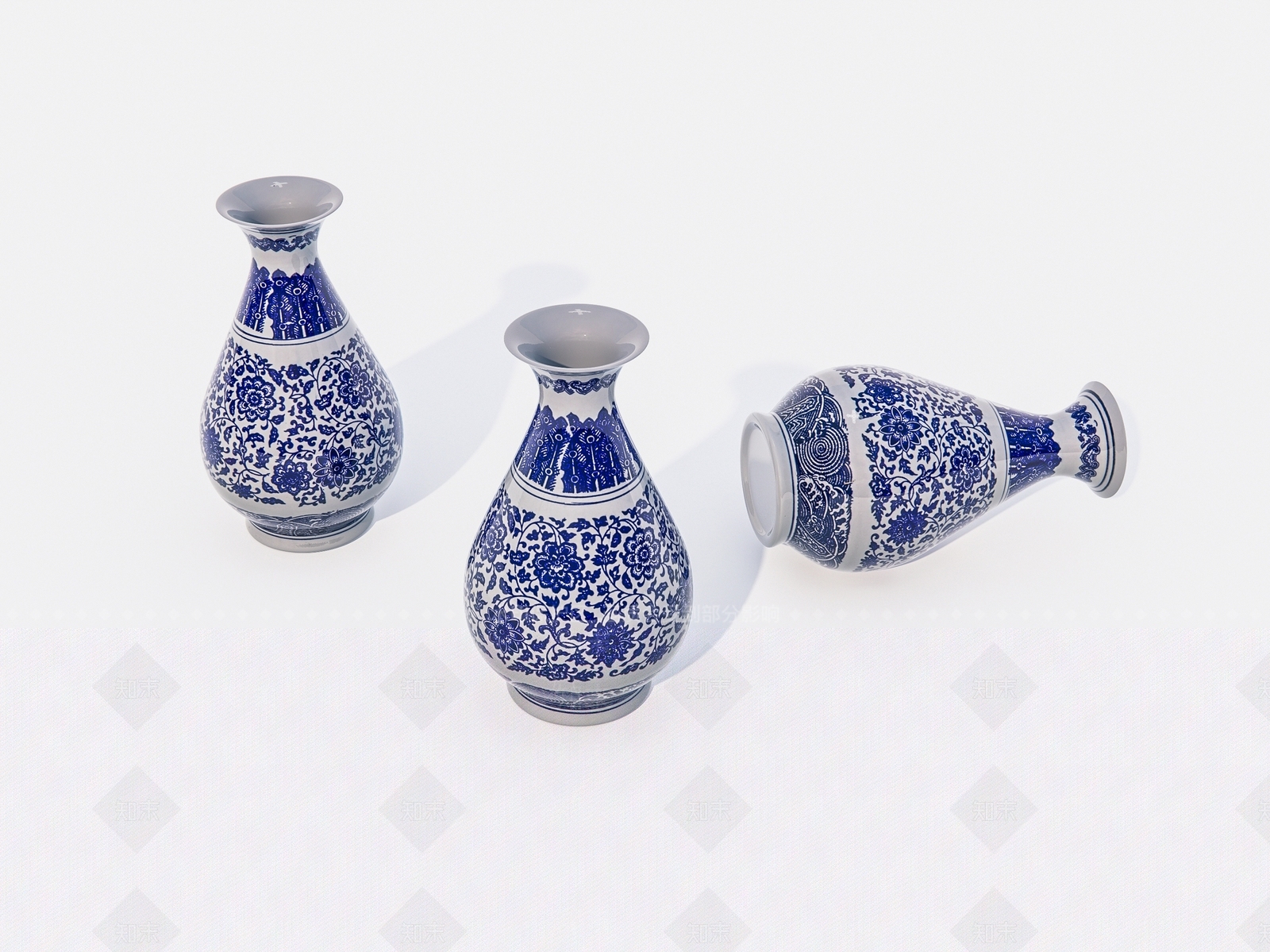 青花瓷瓶3D模型下载【ID:1162538652】