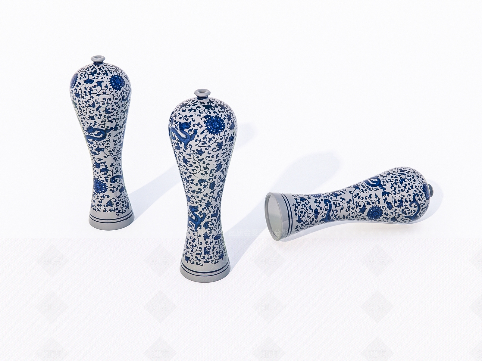 青花瓷瓶3D模型下载【ID:1162538658】