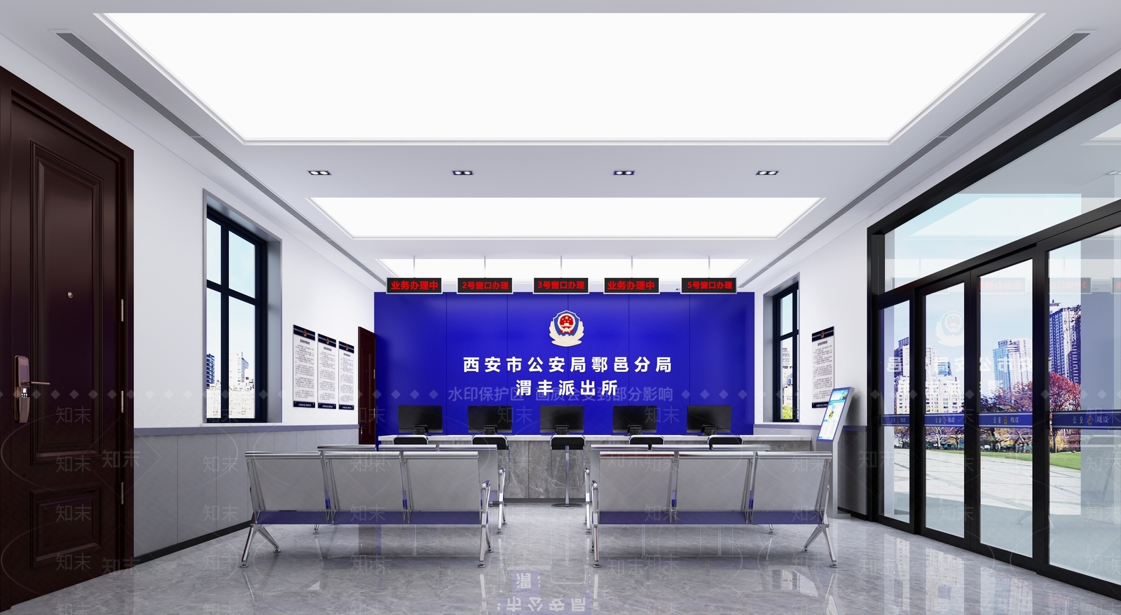 现代派出所大厅3D模型下载【ID:1162539426】