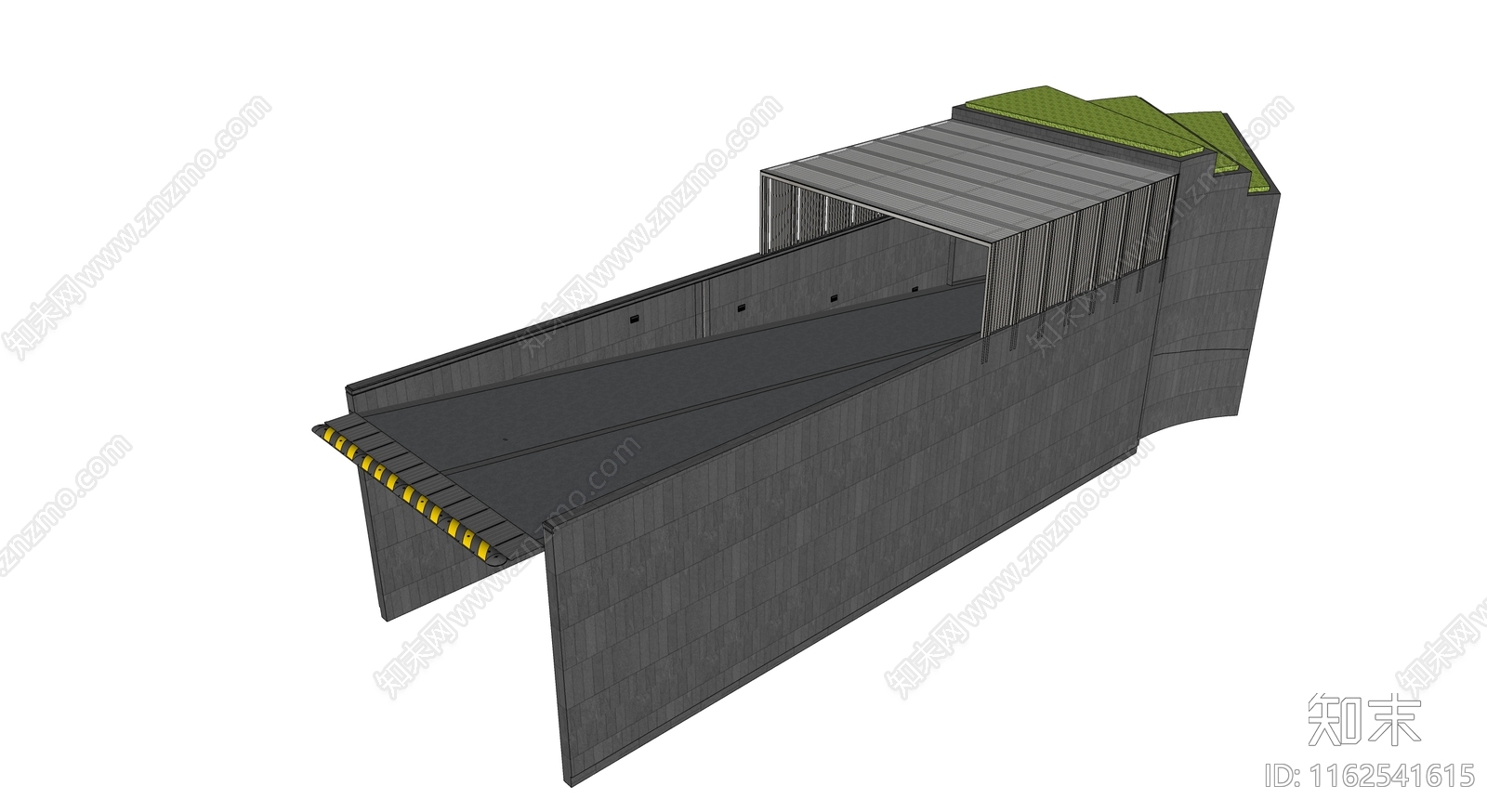 现代地下停车场入口SU模型下载【ID:1162541615】
