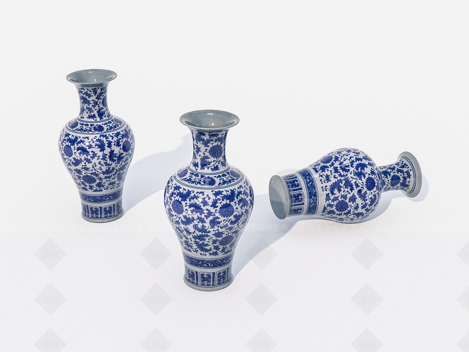 花瓶3D模型渲染效果图