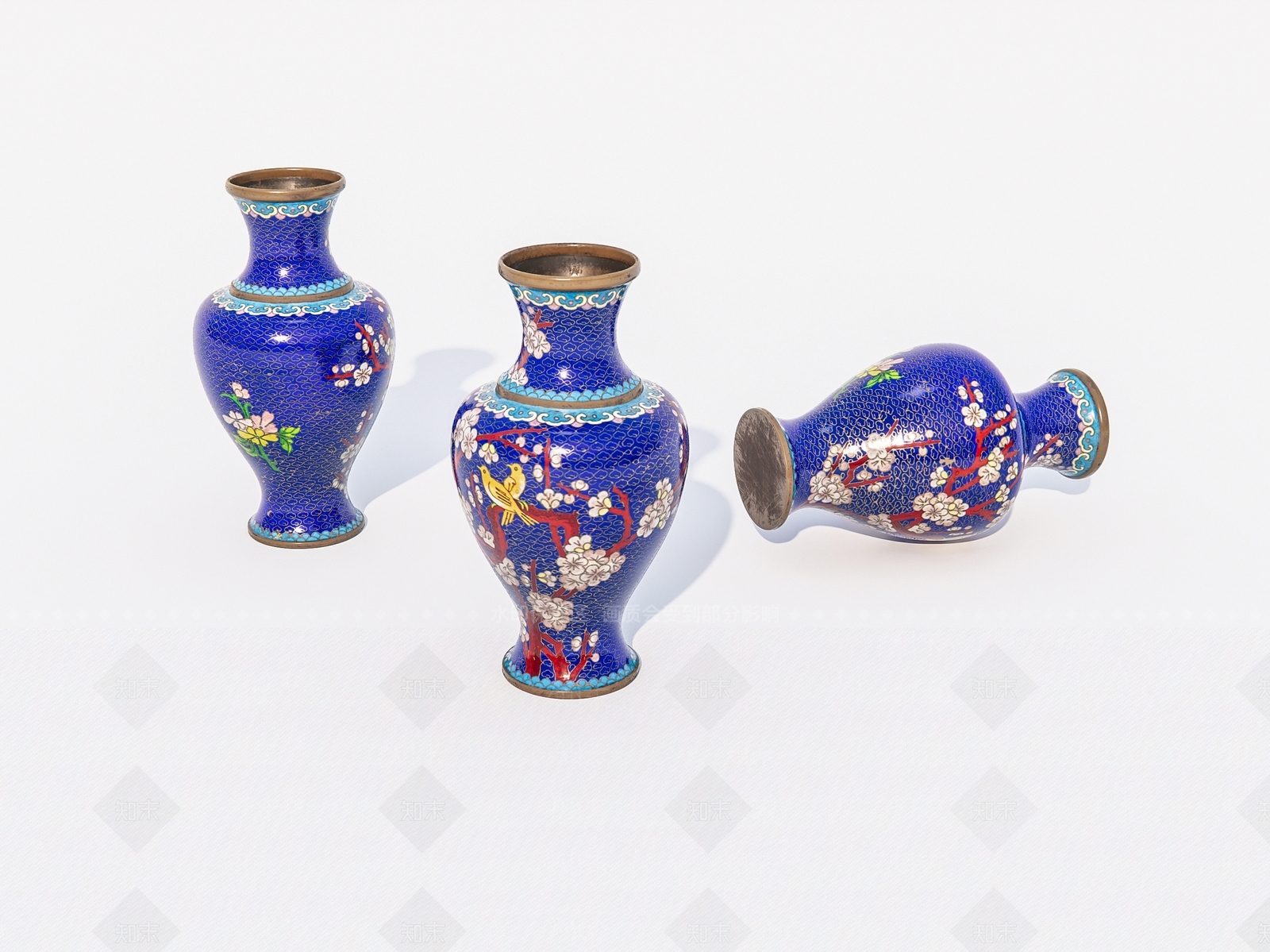 中式陶瓷瓶子3D模型下载【ID:1162542398】