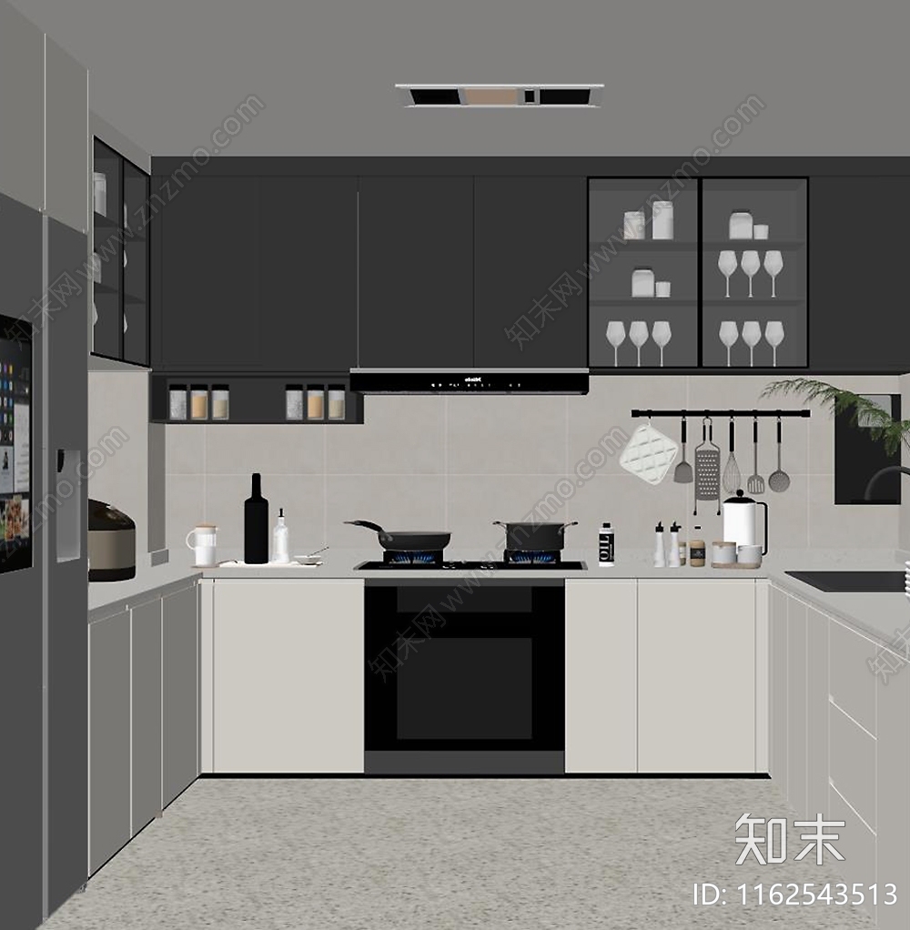现代厨房SU模型下载【ID:1162543513】
