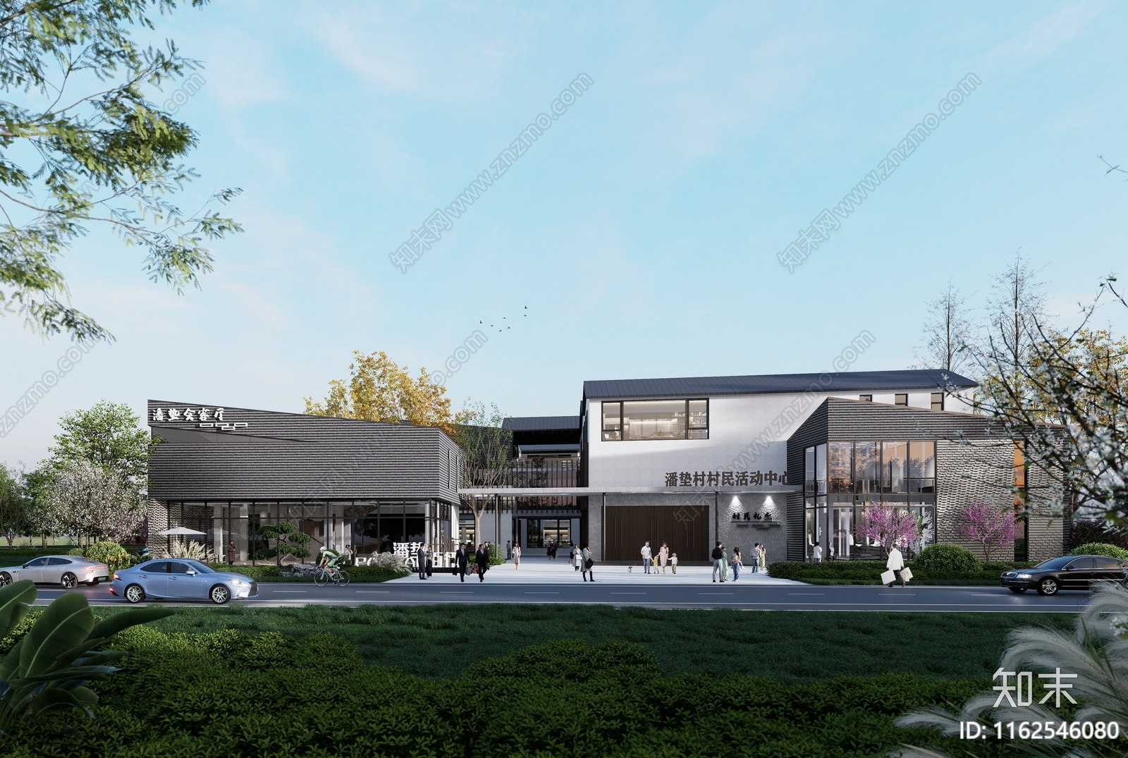 美丽乡村丨村民活动中心SU模型下载【ID:1162546080】