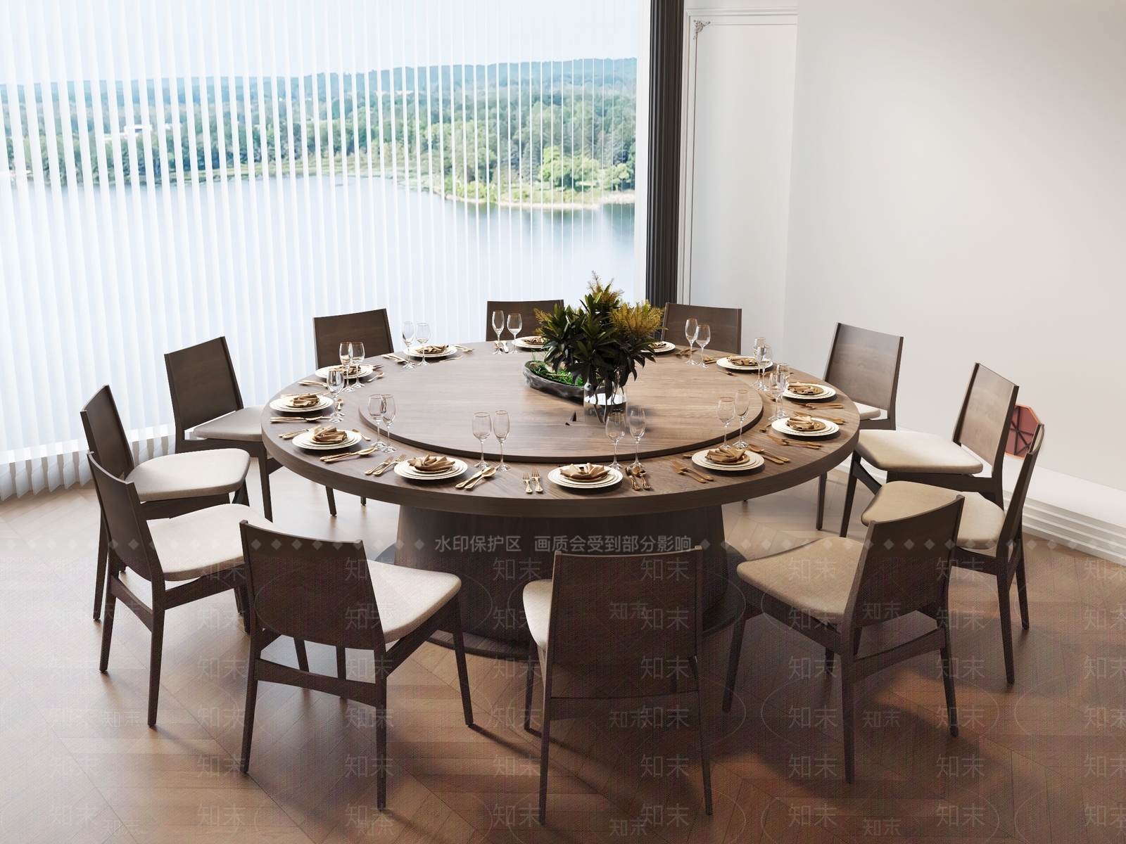 现代农家乐餐桌椅3D模型下载【ID:1162548805】