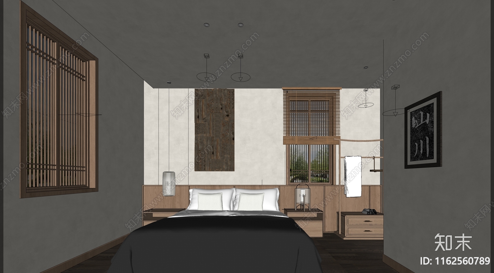侘寂民宿客房SU模型下载【ID:1162560789】