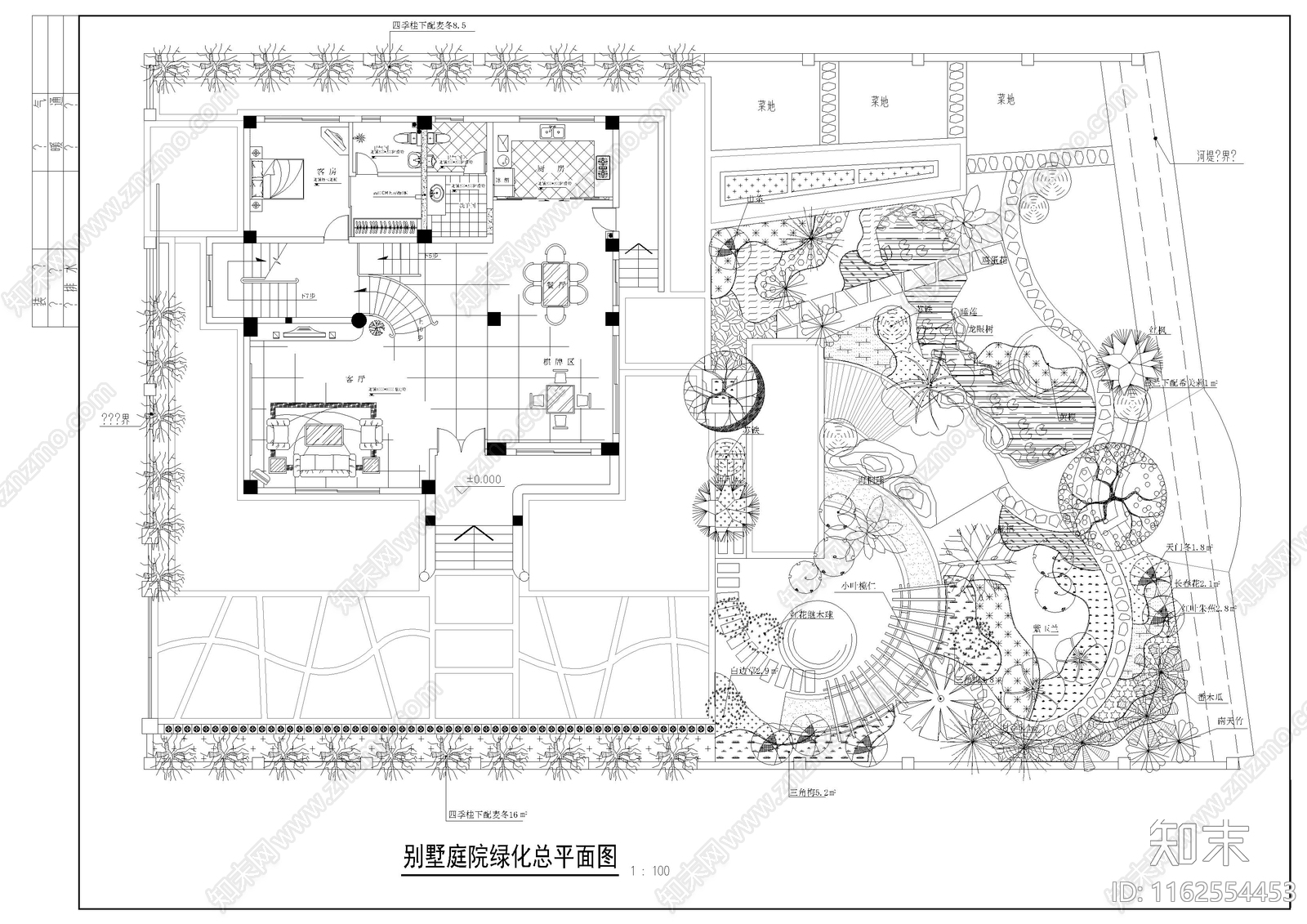40套别墅庭院屋顶花园园林景观绿化方案设计平面图cad施工图下载【ID:1162554453】