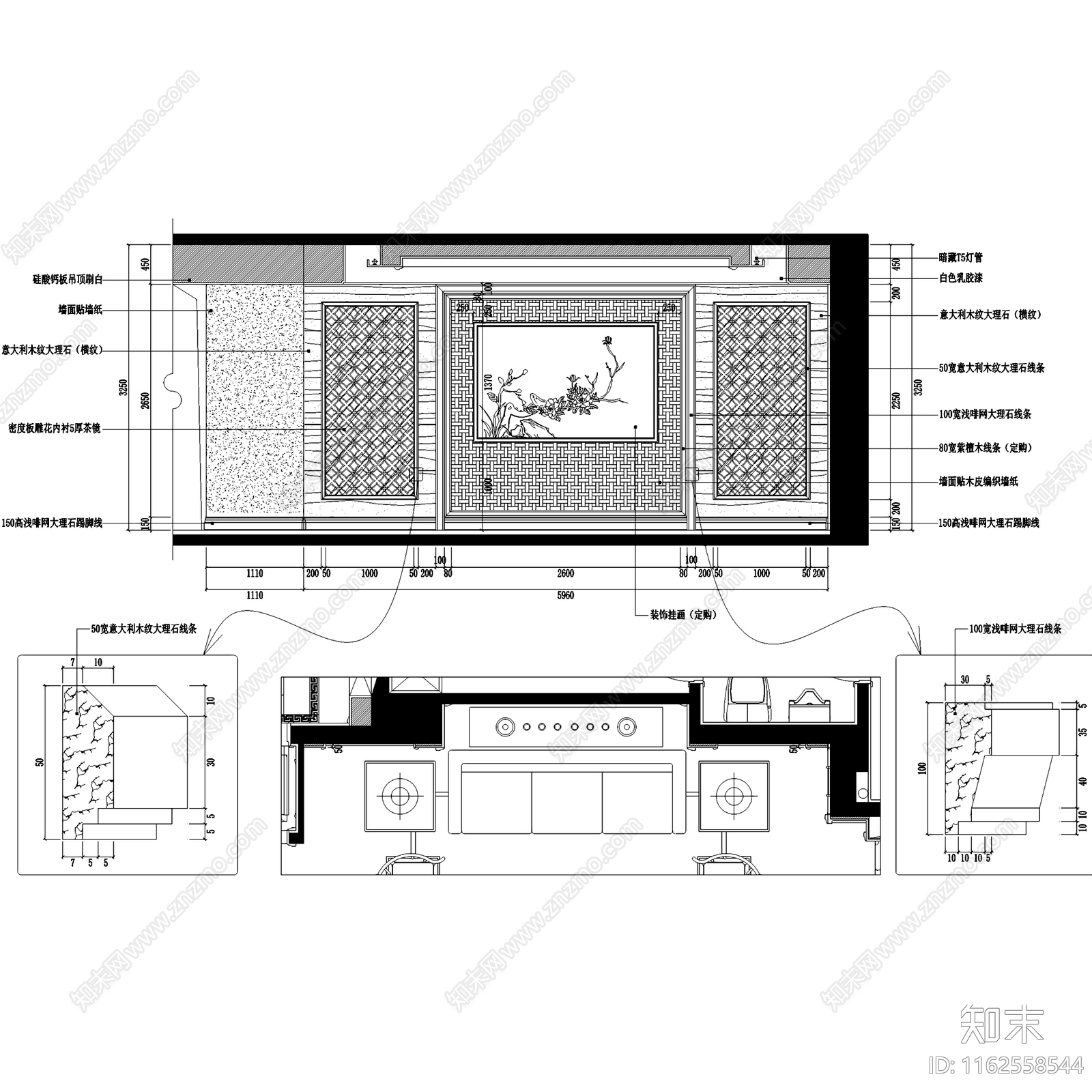 中式新中式福安水岸名居私宅大平层室内家装cad施工图下载【ID:1162558544】