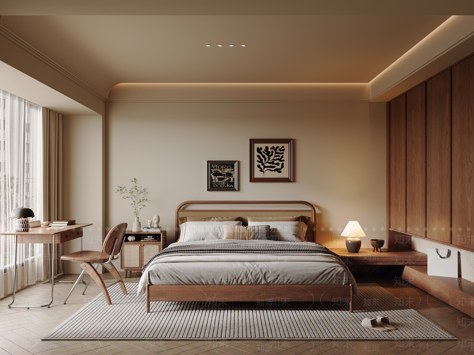 木质双人床双人床3D模型下载【ID:1227261146】