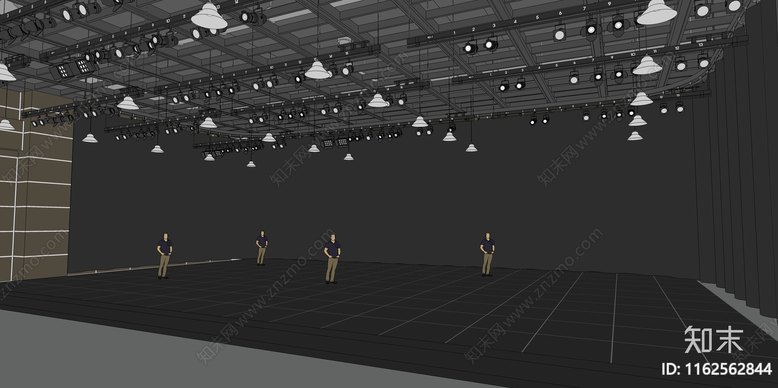 现代演播舞台SU模型下载【ID:1162562844】