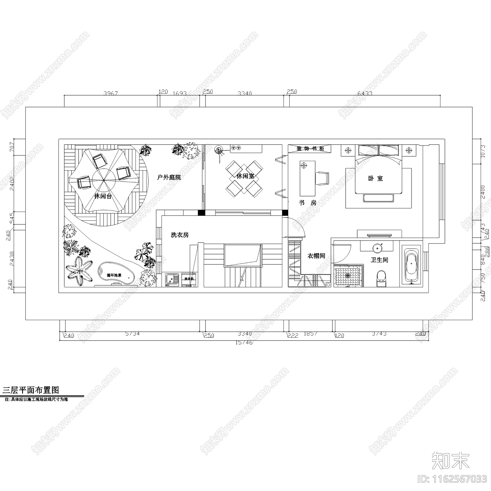 现代简约扬州三层别墅私宅室内家装cad施工图下载【ID:1162567033】