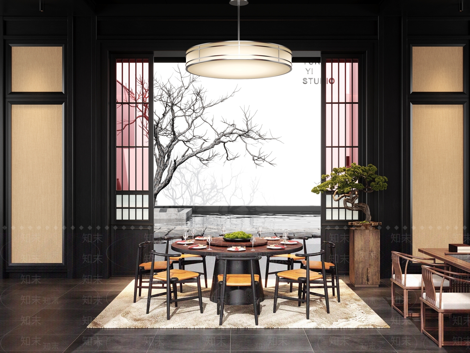 新中式中式包厢3D模型下载【ID:1162874106】