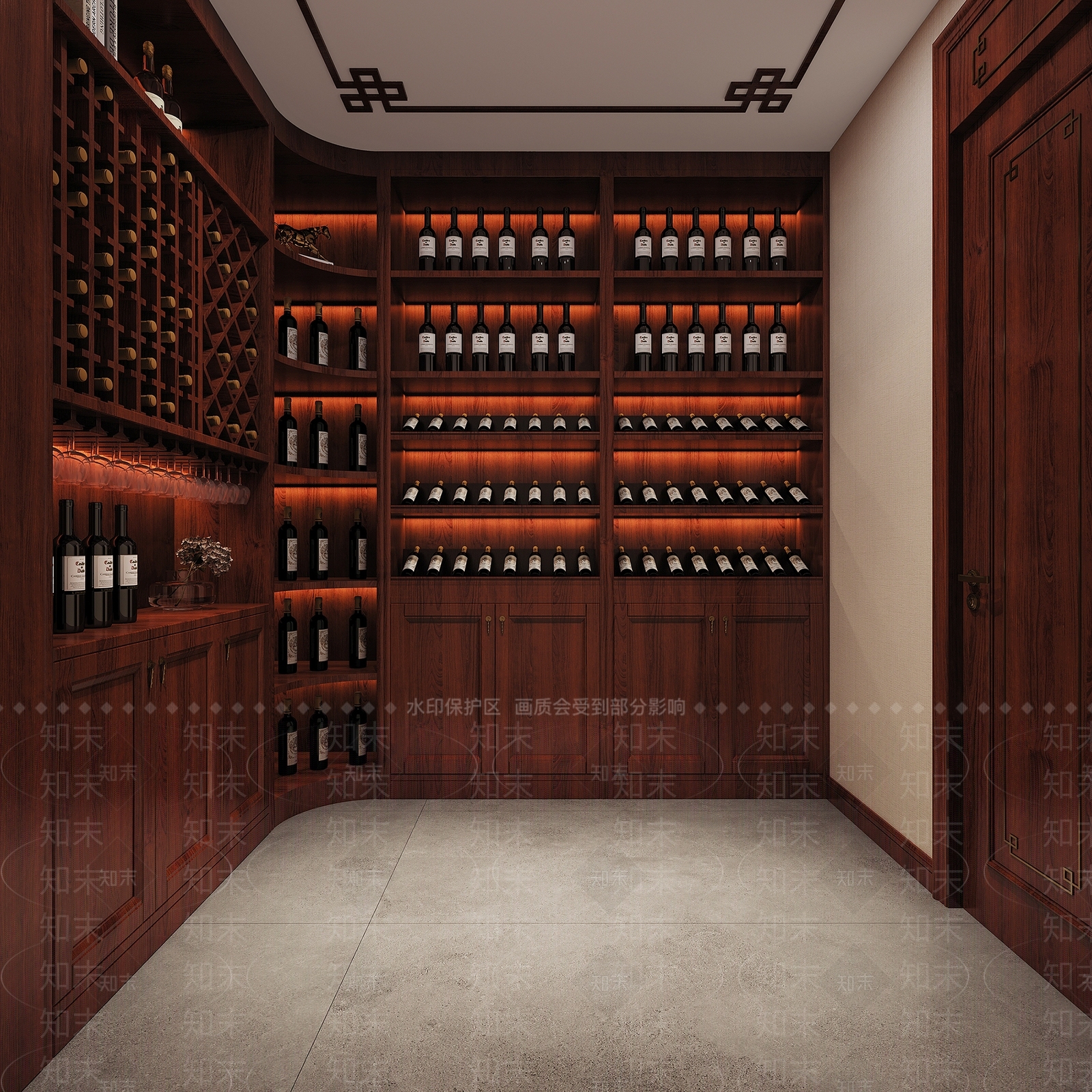 新中式酒窖3D模型下载【ID:1162572159】