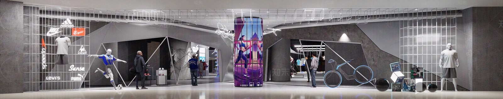 室内购物中心商场商业橱窗服装运动用品专卖店03贴图下载【ID:1162583136】